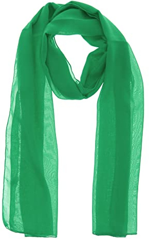 WESTEND CHOICE Ladies Chiffon Scarves Women Plain Neck Scarf Soft Headwrap Girls Headscarf Sheer Wrap women's scarves & wraps 150x45 cm (Green)