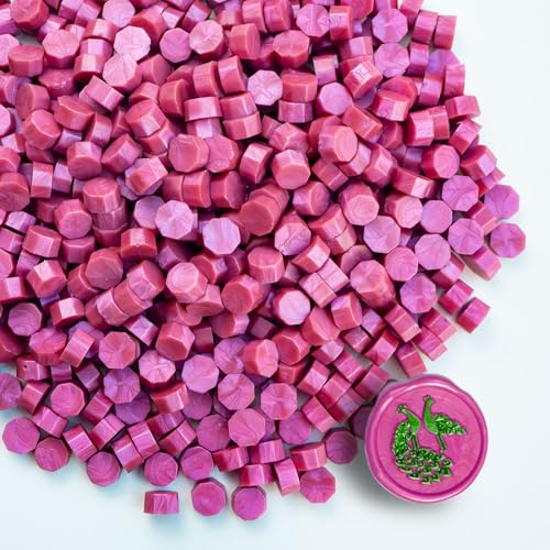 Tomgenrine Premium Siegelwachs-Perlen - 520 Stück in Rosenrosa für Briefe, Grußkarten, Weinflaschen & Bastelarbeiten | Hochwertige Qualität für Hochzeitseinladungen, Party-Deko & DIY-Projekte