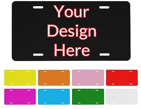 DJNGN Placa de matrícula Personalizada Placa de matrícula Delantera Personalizada para Coche, Etiquetas de Coche de Aluminio Personalizadas, Número de Placa de señal Personalizada Placa de,6x12
