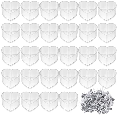 OMIGA 50 Piezas Kit Velas Trros para Velas con 100 Kit Hacer Velas Mechas Juego de Velas DIY para Decoración de Bodas Decoración de Mesa Cumpleaños Sala de Estar (Forma de Corazón)