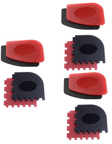 Toddmomy 12pièces Gratteurs De Cuisson Plastique Nettoyeurs Pratiques pour Poêles Et Barbecues Rouge Et Noir