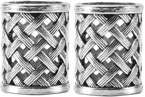Losueeun Vintage Antike Bronze Haar Zopf Bart Dreadlock Perlen Ringe Rohr Wikinger Rune Charm AnhäNger für DIY Halskette Schmuck