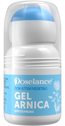 Arnica Gel Effetto Freddo Rinfrescante con Attivi Vegetali - 50 ml, DOSELANCE Arnica Montana Roll On Effetto Termico, Ideale per Alleviare Dolori Muscolari, Articolari, ad Azione Rapida, Made in Italy