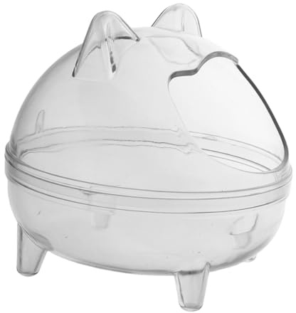 YARNOW Bañera De Hámster Transparente Diseño De Oso Caja De Baño De Arena para Mascotas Pequeñas Contenedor De Baño para Hámster y Roedores Fácil De Limpiar y Duradera
