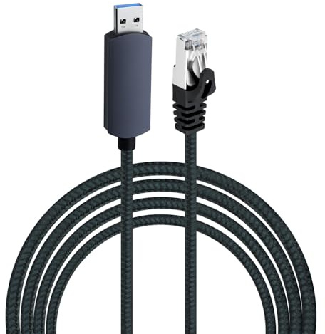 Mcbazel USB to Ethernet Cable 6.6FT, USB 3.0 A to RJ45 Male Nylon Adapters, Gigabit LAN Network Directly Connected, Compatible with Laptop, Desktop PC, Switch, Windows 10/11, macOS, Linux