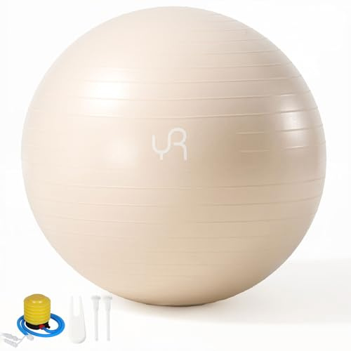 RYTMAT Ballon de gymnastique 55 cm - Pour grossesse - Grand ballon de yoga - Ergonomique - Anti-éclatement - Pour fitness, yoga, gymnastique, entraînement avec pompe à air