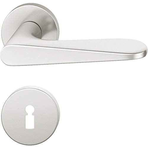 FSB Drückergarnitur 12 1144 ASL auf Rosette BB, silber eloxiert