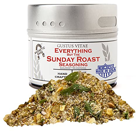 Everything But the Sunday Roast Seasoning | Gourmet Spice Blend | Non GMO, All Natural | Handmade in Small Batches in USA | Artisanal Seasoning Mix | Magnetic Tin | GLP-1 Friendly | Sustainably Sourced Rub | Ultra Premium | Gustus Vitae