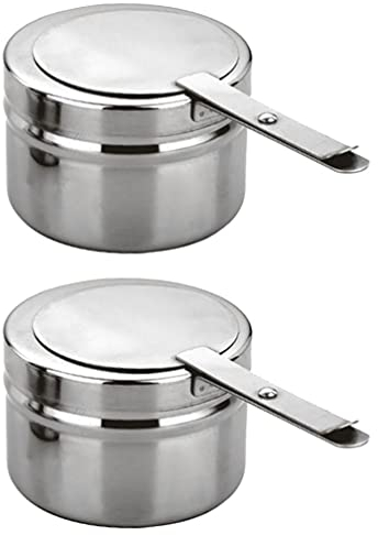 PRETYZOOM 2Pcs Stainless Steel Alcohol Heart Fuel Box for Chafing Dishes Ideal for Buffet and Barbecue Parties Keeps Food Warm for Hours