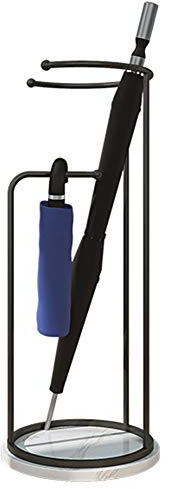 SENNIAN Modern Metal Umbrella Stand Holder-Storage with Marble Base and Hang Rod, Entryway Storage Rack for Umbrellas/Walk Sticks/Parasol/Cue (Color : Black)