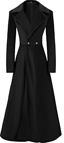 Trench da donna in velluto gotico a maniche lunghe con risvolto vintage lungo cardigan cappotto Steampunk autunno inverno cappotti caldi