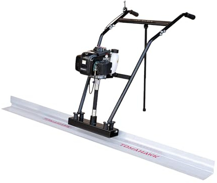 TOMAHAWK 37.7cc Gas Concrete Power Screed Cement Finishing Vibrating Motor with 10ft Aluminum Board Straight Edge Bar Vibra Finisher Set