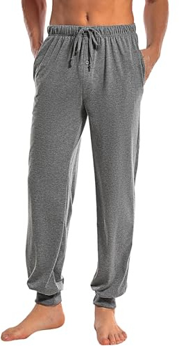 Marvmys Pantalon de Pyjama Homme Bas de Pyjama à Vêtements de Nuit & de Détente Maison Bas de Pyjama pour Homme Long Pantalon Doux Vêtements de Nuit avec Poches Gris Foncé XL