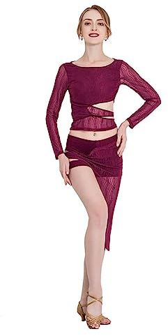 ROYAL SMEELA Magdans, träningskläder, damer, magdans, träningskläder för kvinnor, magdans, topp och kjol, kostym, magdans, kläder, magdans, set, magdansare, outfit, magdans, dräkt, topp, kjol, röd, M