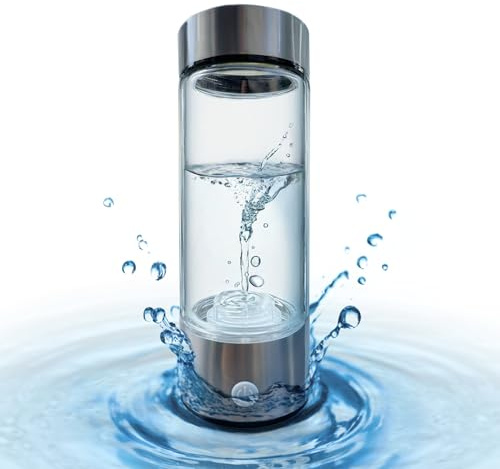 Hydrogen Water Bottle Generator, Hydro Water Bottle Machine, 450ml Portable Rechargeable Water Ionizer with True SPE PEM Technology Improves Water Quality Within 3 Minutes for Home, Travel, Daily Use