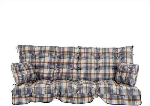 PATIO Hollywoodschaukel Auflage 175x50 cm Ravenna Sitzpolster mit Rückenlehne für Gartenbank Seitenkissen Schnüre