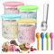 TGKYK Eisbehälter für Ninja Creami Deluxe Behälter NC501 NC500, 4er-Set Eisbehälter für Speiseeis, Wiederverwendbar Eisbehälter mit Deckel, Eiscreme Behälter mit Schaufel für Gelato, Sorbets Genießen