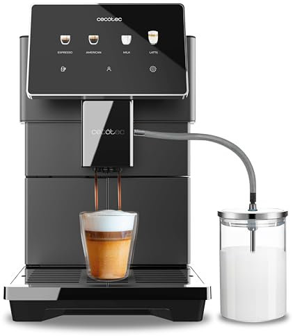 Cecotec Cafeteras Superautomática Cremmaet Tempo, Cafetera Superautomática Con Pantalla Tft de 7, 13 Recetas de Café, 6 Perfiles de Usuario, 1350 W de Potencia, 19 Bares de Presión,