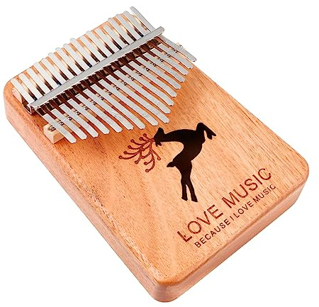 TOYANDONA Kalimba Piano à Pouce En Bois 17 Touches, Instrument De Musique à Doigts Léger Et Portable, Pour Débutants, Malacca De Rose Naturelle Et Set Présent Complet