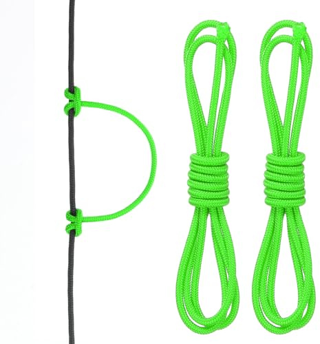 PATIKIL Archery D Loop Rope 2 FT, 2 Pack Bow D Loop String Release Material Nock Wire Nocking Loop Buckle Ring for Compound Bowstring, Green