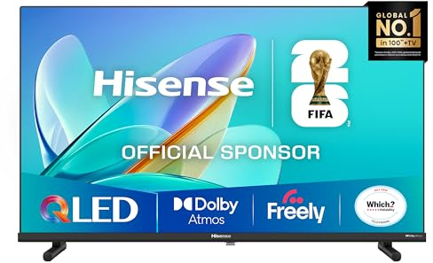 Hisense 32 32E5QTUK QLED FHD Smart TV - Quantum Dot Colour, Full HD, Dolby Atmos, Sports Mode, Games Mode, Dual Position Stand with Freely, Disney +, YouTube, Netflix