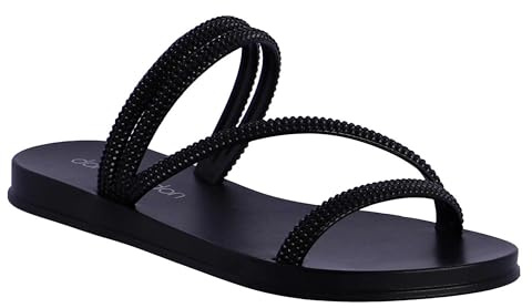 DON ALGODON Chanclas Mujer – Chanclas para Playa y Piscina - Sandalias Flip Flop de Goma con Suela Antideslizante y ligera (Negro, Sistema tallas calzado EU, Adulto, Mujer, Números, mediano, 38)