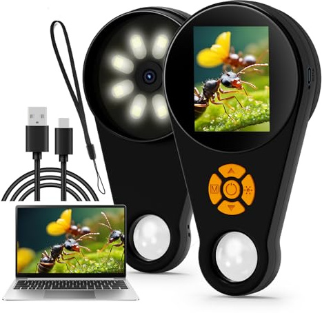 Handheld Digital Microscope for Kids Adults, Portable Microscope with 2.0 HD Screen, Collector Pocket Jewelers Loupe, 500X Coin Microscopes Magnifying Glass, Children Science Educational Fun Gift