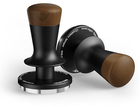 MHW-3BOMBER 58mm Coffee Tamper, Espresso Spring Loaded Tamper with Ripple Base, Coffee Hand Tampers fit 58.35 mm Portafilter, Self Leveling Espresso Machine Tampers for Barista,T7124