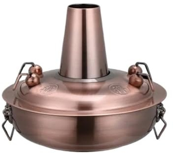 Pentola Calda in Acciaio Inossidabile da 34 cm - Pentola per fonduta e shabu Cinese con Manico per Feste in casa, Ideale per carni e deliziosi Piatti Caldi