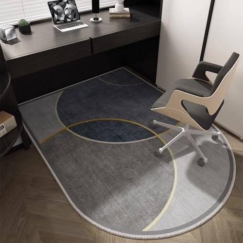 Odot Alfombra para Silla de Escritorio Gris Alfombrilla Protectora para Suelos Alfombra Silla Ruedas Antideslizante Gaming Tapete de Protección para Parqué y Suelos Duros (Círculo,80x120cm)