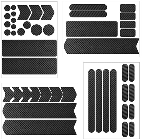CORTHULin Bike Frame Protection Stickers, Chainstay Protector Tape, 44 Pcs | Anti-Scratch Paint Protection Film, Waterproof Carbon Fibre Design PVC Decals for MTB, Mountain Bike, Front Fork & Frame