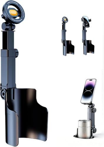 Supporto per smartphone da portabicchieri 2 in 1, supporto magnetico N52 e a scatto per auto, supporto da portabicchieri regolabile in altezza e ruotabile a 360° per tutti gli smartphone (Magnetico)
