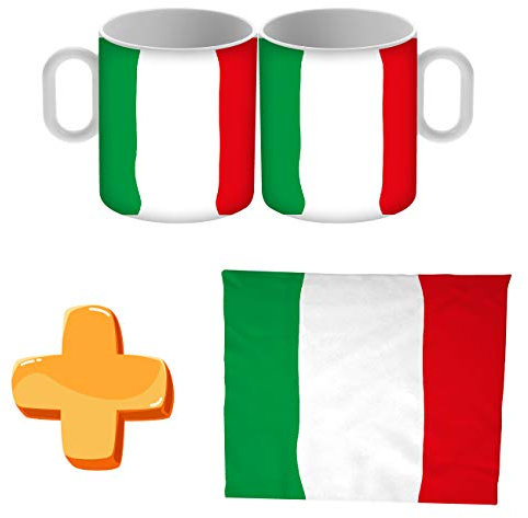 My Custom Style 2 Tazze Standard #Bandiera Italia# +2 tovagliette