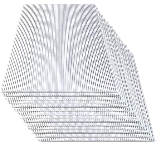 Fiqops Lot de 14 plaques alvéolaires en polycarbonate - Double plaque alvéolaire - 4 mm - 10,25 m² - Pour serre, horticulture, abri de voiture