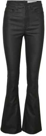 NOISY MAY Damen Nmsallie HW Flare Coated Pants Noos Hose