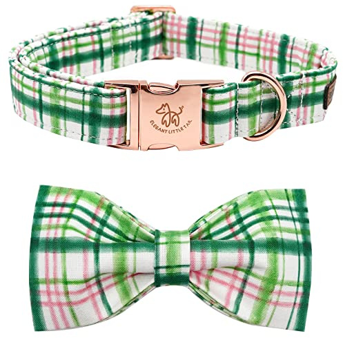 Elegant little tail Hundhalsband med rosett, hundhalsband med mjuk fluga, hundhalsband, grön, rosa, pojke, flicka, justerbart hundhalsband för små, medelstora och stora hundar