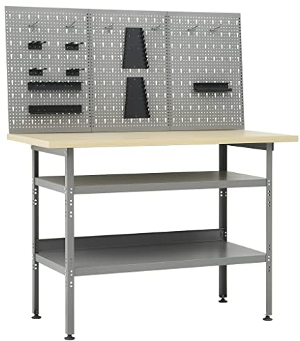 Yongdu Werkbank mit 3 Werkzeugwänden, Werktisch, Arbeitstisch, Schweißtisch, Maschinenuntergestell, Spanntisch