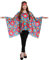 SEA HARE Damen 60er Jahre Hippie Kostüm Mode Hipie Poncho (Blume)
