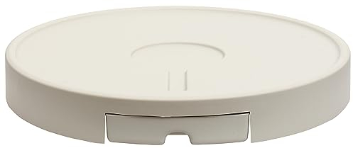 HEYQK Pflanzenroller Blumentopf mit unsichtbare Räder, rollender Pflanzenständer für Außen- und Innenbereich,370 mm, Milchig Weiß maximale Tragfähigkeit 200 kg (2 Stück)