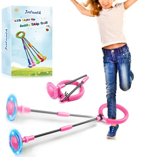 Jalunth Springring Fußkreisel Swing Wheel Outdoor Draußen Garten Strand Draussen Blinkt Spielzeug Spiele Kinder Erwachsene Jungen Mädchen 5 6 7 8 9 10 11 12 13 Jahre Geburtstag Geschenke mit Lichtrad