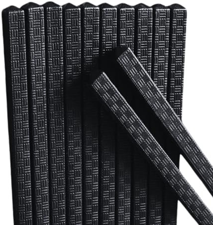 Set di bacchette giapponesi di lusso da 10 paia - Design elegante nero - Accessori perfetti per sushi e cucina asiatica (BLACK)