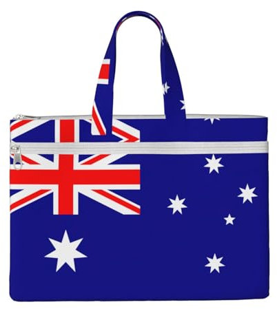 Tragetasche mit australischer Flagge, für Damen und Herren, große Kapazität, Canvas-Tragetasche mit Reißverschluss, für Arbeit, Laptop