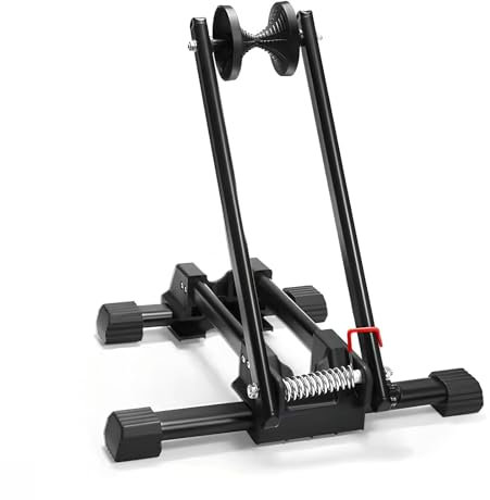 Dokeno Fahrradständer - Klappbarer Fahrrad Ständer Aluminium, Bodenständer für 20-29 Zoll Räder, Ideal für Rennräder & Mountainbikes, Indoor & Outdoor Parken - Keine Montage erforderlich