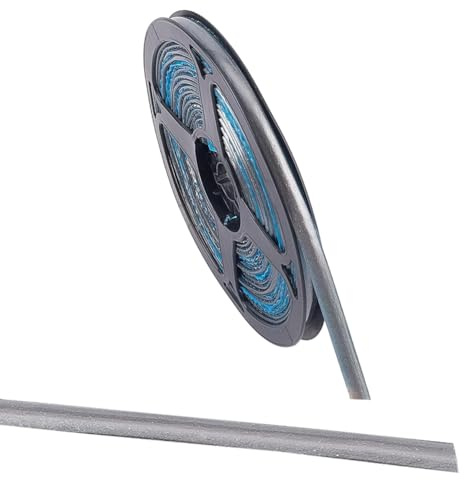 GORGECRAFT Nastro adesivo per presellatura impermeabile, 3 m x 8 mm, striscia sigillante per modanatura e modanatura in PVC grigio, per cucina, bagno, cucina, lavandino, vasca da bagno