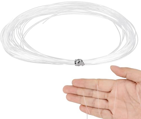 157FT(48M) Strong Clear Invisible Hanging Wire Monofilament Fishing Line - Supports Up to 60LBS for Hanging Craft Christmas Decor String Light Picture Frame (0.9MM)