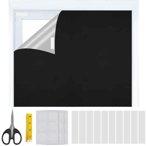 Mörkläggningsgardin för takfönster, ingen borrning krävs | 150x100 cm. Bärbar solskydd/värmegardin för takfönster, ingen borrning krävs. Perfekt för familjeresor.