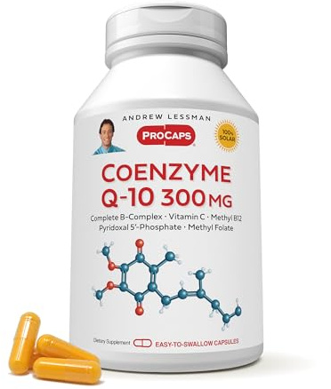 ANDREW LESSMAN Coenzyme Q-10 300 mg 240 Capsules - Essential for Energy Production and Optimum Key Organ Function, Anti-Oxidant Support, Depleted by Aging, Plus B-Complex. Easy to Swallow Capsules