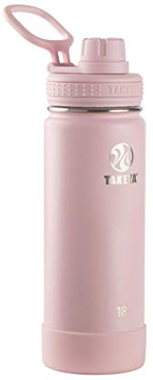 Takeya Actives Spout Insulated Water Bottle, Plastic, 18 Ounces, Blush