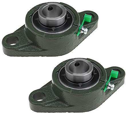 2 st UCFL205 25 mm/1 tum 2 bultar yttre sfäriska rombiska fläns kudde blocklager självjusterande med munstyckesmontering för transportsystem