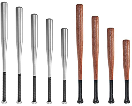 Baseballschläger aus Alu & Holz in 8 Längen & 2 Material von 54-86cm zum auswählen (Aluminium, 86)